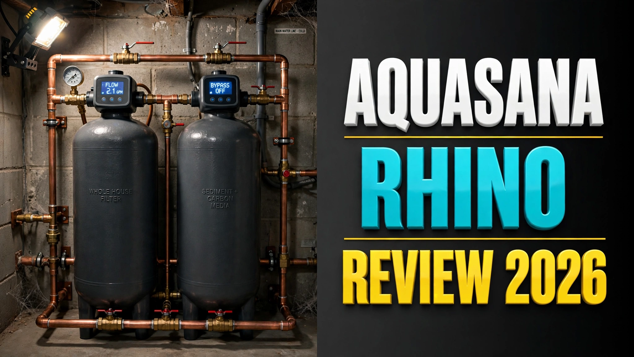 Aquasana Rhino whole-house twin-tank water filtration system — review 2026